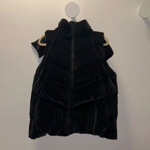 Athleta black velvet vest, XL